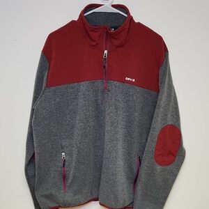 Orvis Men's Zip Up Sweater in Red and Gray
